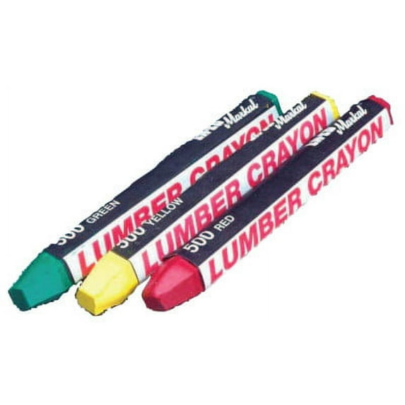 12-Pack Markal 500 Lumber Crayon Clay Based Marker, 1/2" Hex, 4-5/8" Length, Blue