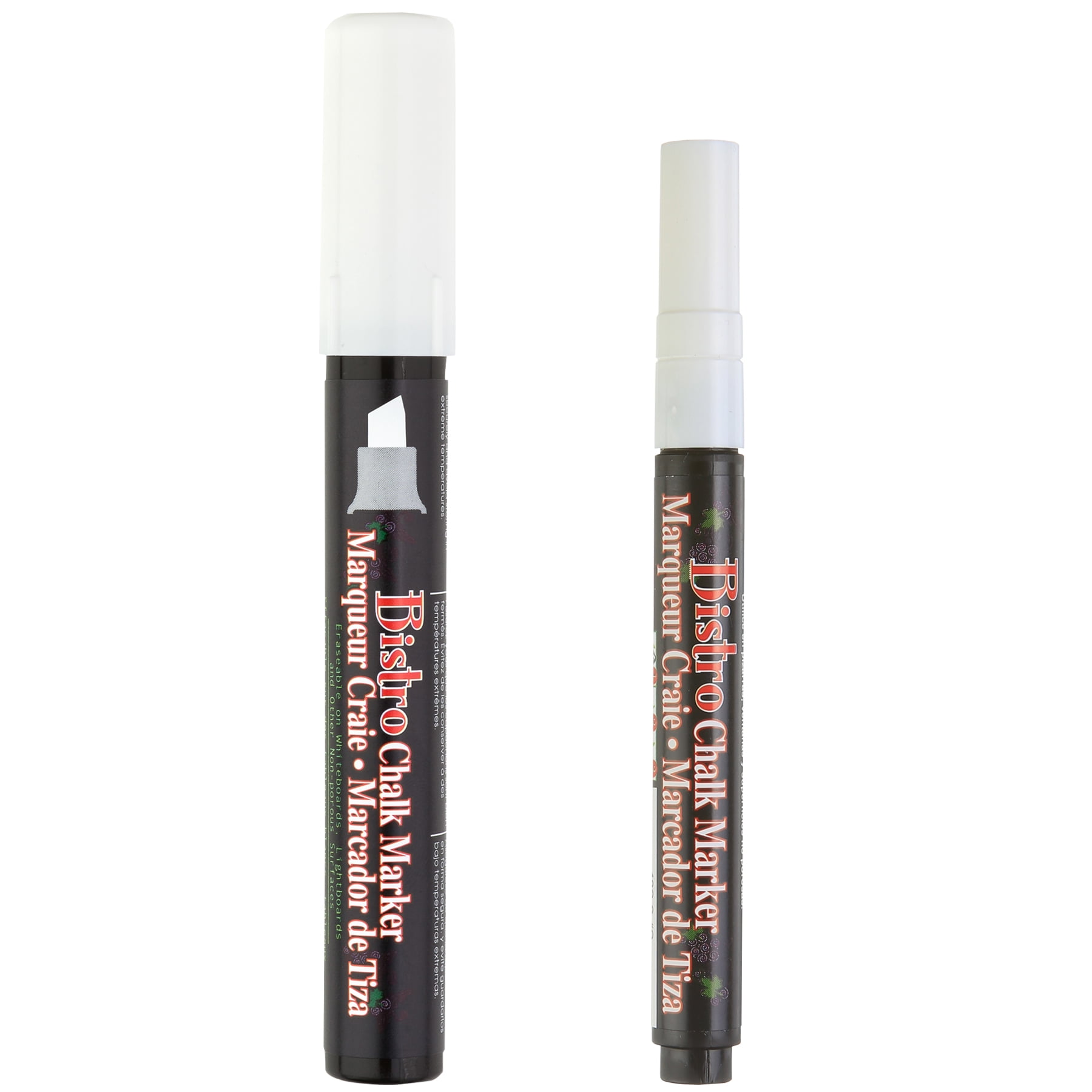 Marvy Uchida Bistro Fine Point & Chisel Tip White Chalk Marker Set, 12 Pack