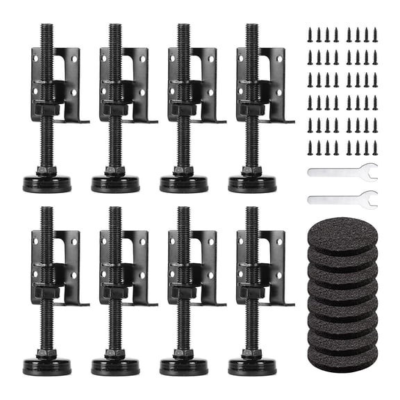 12 Pack Matte Black Heavy Duty Adjustable Leveling Feet For Workbench Table Cabinet Wardrobe