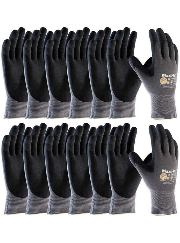 12 Pack Maxiflex 34-874/XXL Gloves Nitrile Micro-Foam Grip Palm & Fingers - Excellent Grip and Abrasion Resistance - Seamless Nylon with Lycra Liner - Size-2XL/12-Pair's