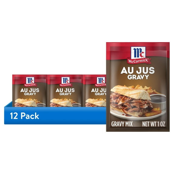 (12 pack) McCormick No Artificial Flavors Au Jus Gravy Seasoning Mix, 1.0 oz Packet
