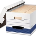 thumbnail image 1 of 12-Pack Medium Duty File Storage Boxes with Lids, FastFold Assembly, 24 Inch Letter, 1 of 3