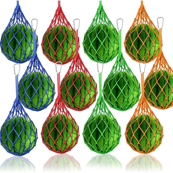 12 Pack Melon Hammocks Cradles, Melon Hammock Mesh Bags for Trellis, Heavy Duty Watermelon Nets with Hooks, Breathable, Durable & Easy - Install Fruit Support Net