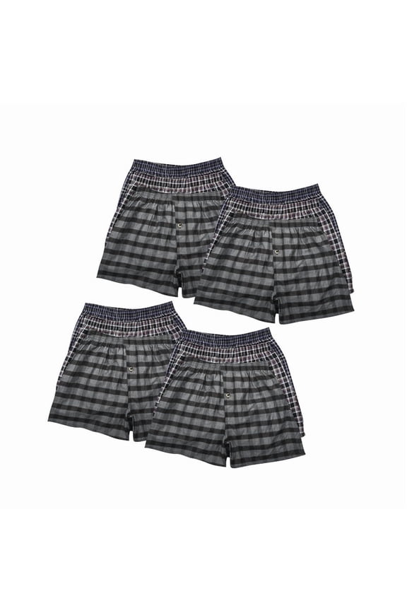 12 Pack Men's 100% Cotton Boxer Shorts Premium Cotton Random Mixed Color Pack Woven Relaxed Fit Underwear Elastic Waist Button Fly Pouch Menswear