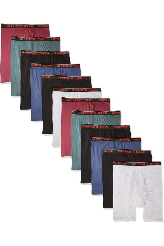 12 Pack Men's Big & Tall Assorted color Log Leg Boxer Briefs Underwear