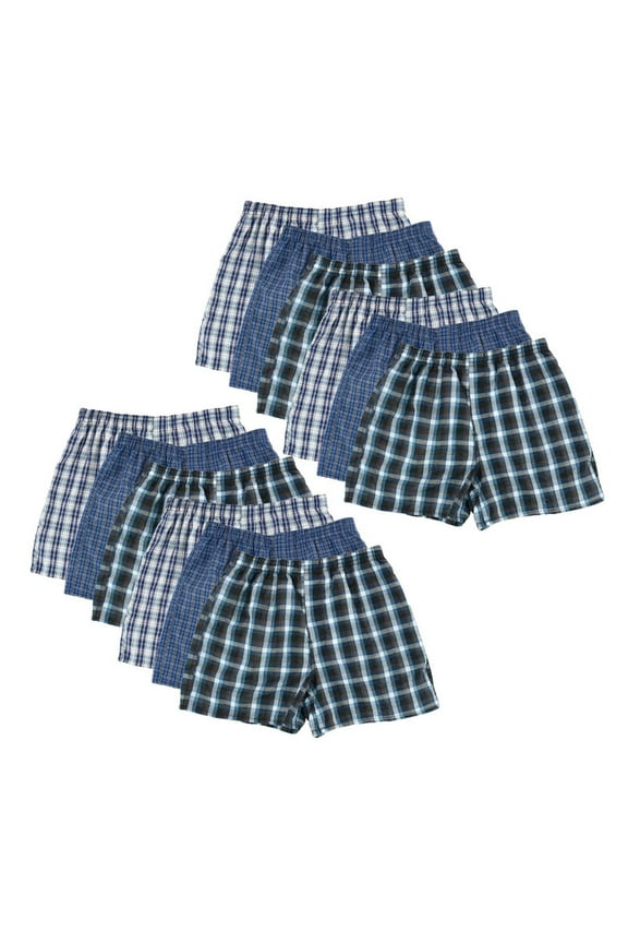 12 Pack Men's Boxer Shorts Random Mixed Color Pack Woven Relaxed Fit Boxers for Men Soft Breathable High quality Underwear with Elastic Waist Menswear