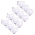 thumbnail image 1 of 12 Pack Men's Briefs 100% Cotton Tag-Free Classics Elastic Waist Moisture Wicking Tagless Underwear S-XL Regular Big & Tall&nbsp; Soft Breathable Menswear, 1 of 4