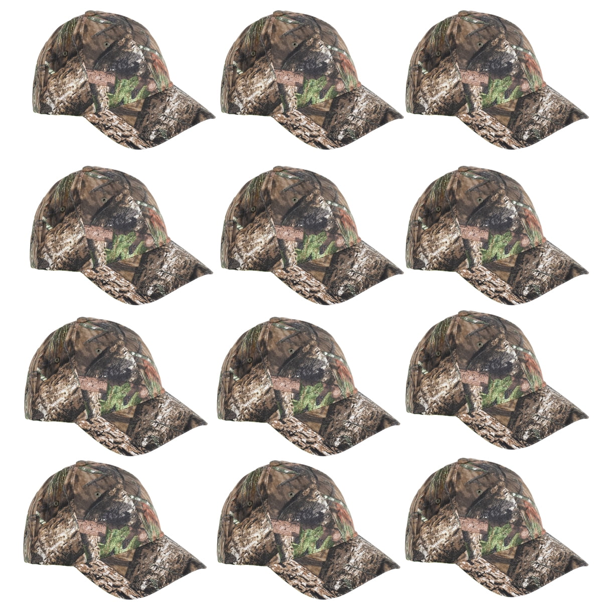 12 Pack Men's Trout Ventilate Mesh Fish Embroidery Cap Fishing Hat, One  Size, Break up