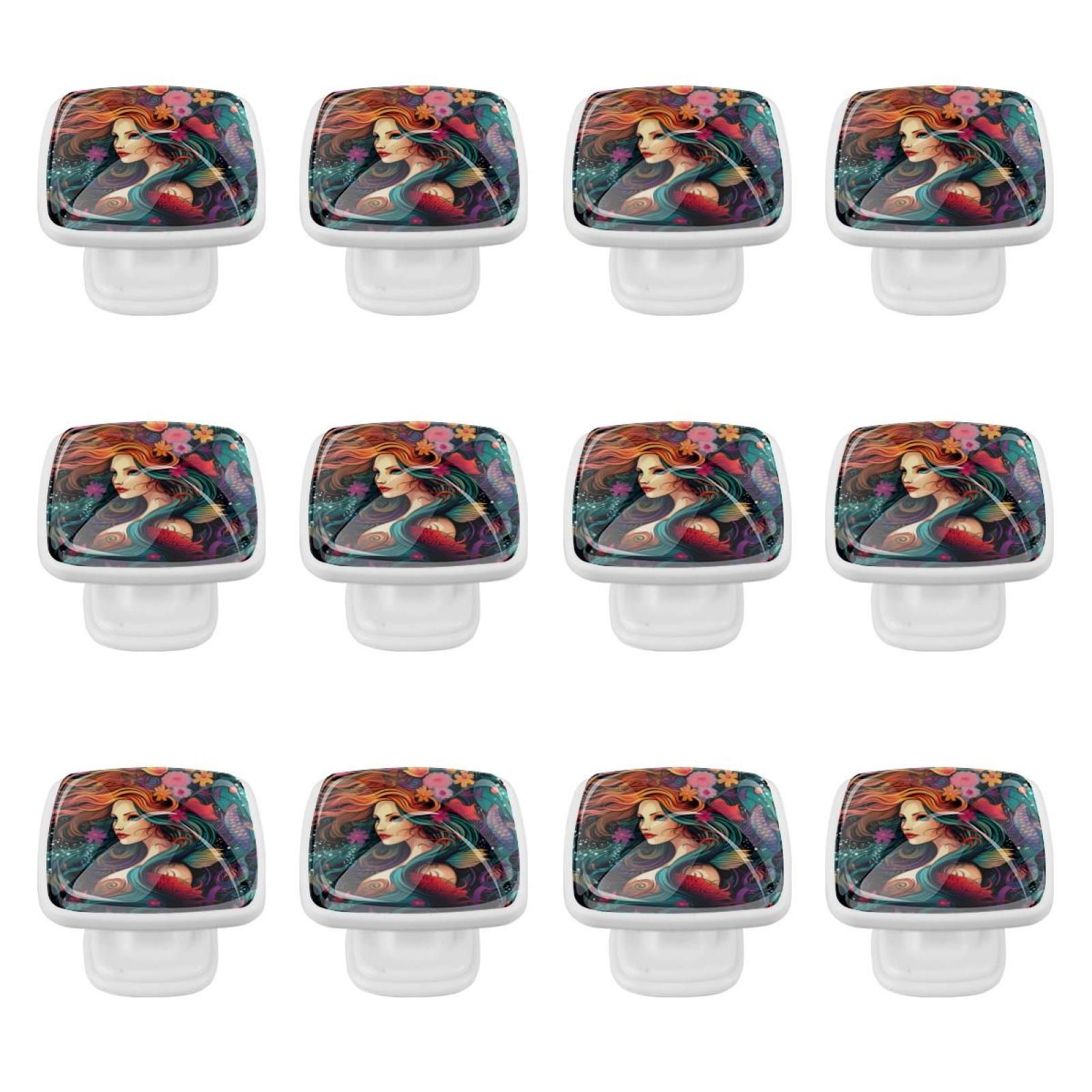 12 Pack Mermaid Kitchen Square Knob Hardware for