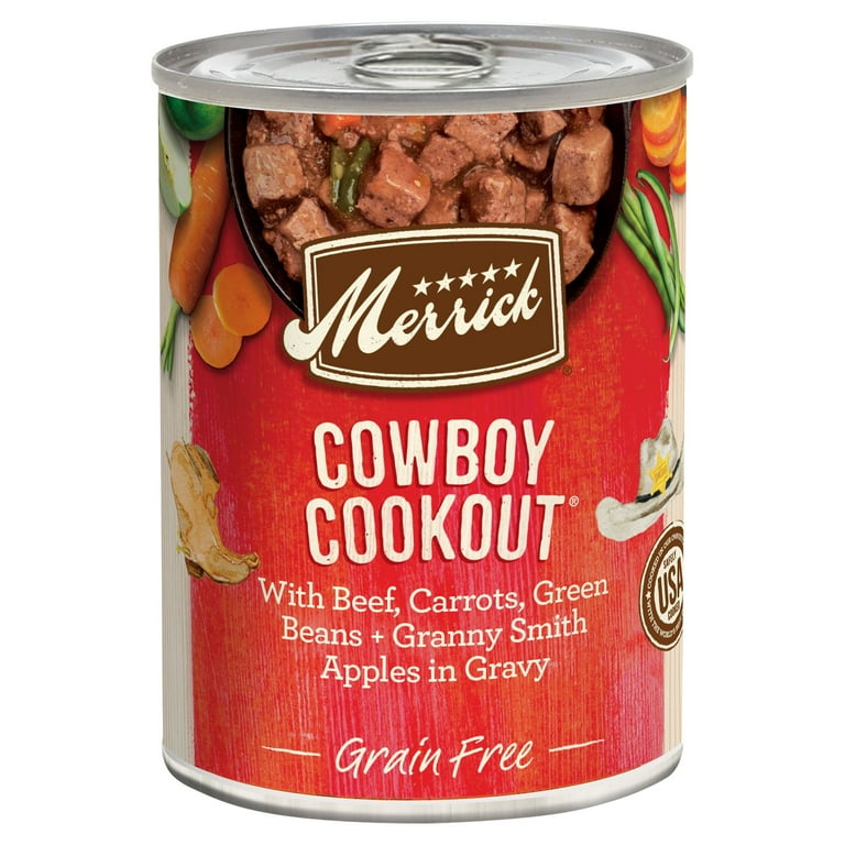 12 Pack) Merrick Grain Free Wet Dog Food, Cowboy Cookout 12 Pack) Merrick Grain Free Wet Dog Food, Cowboy Cookout