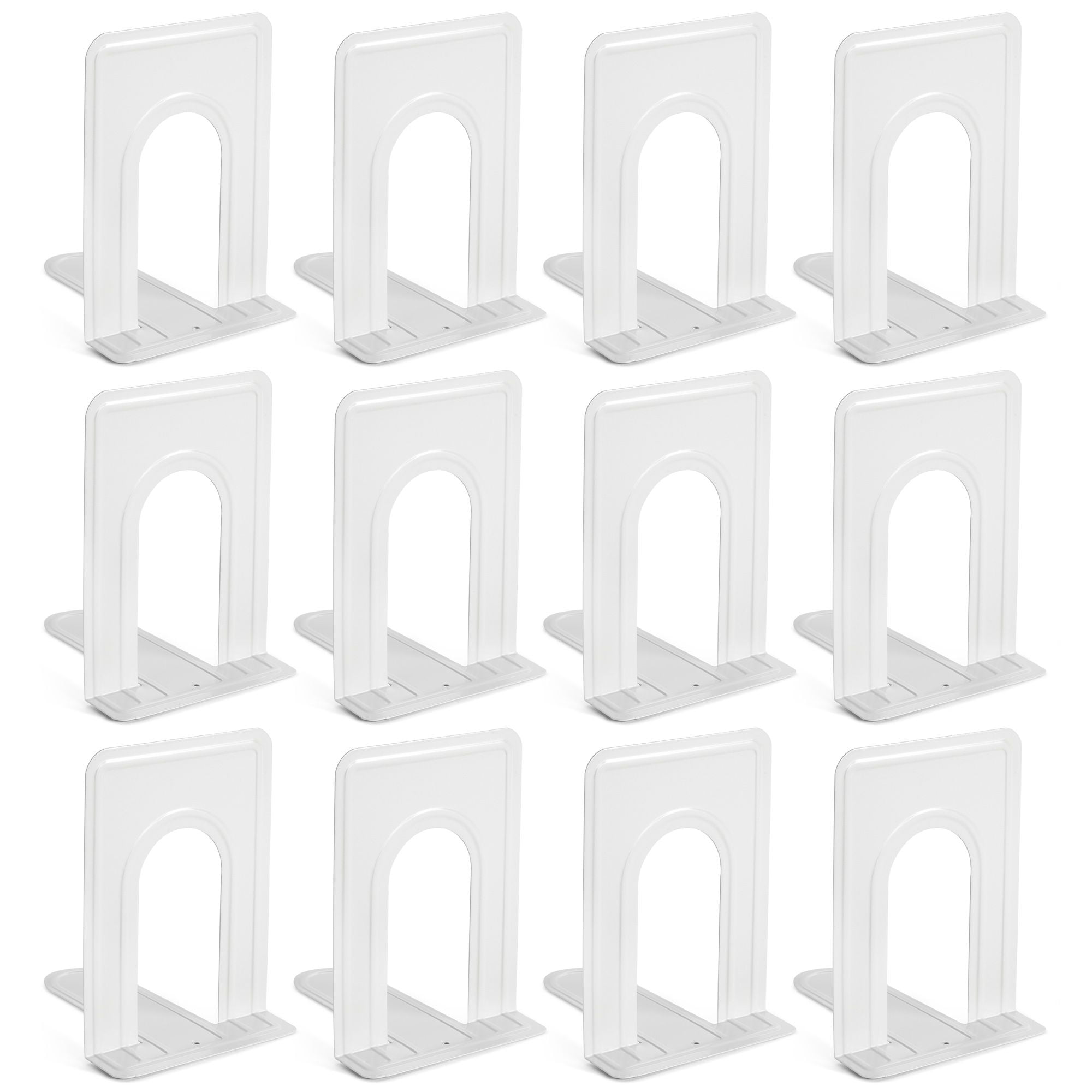 Walmart Saving of  Walmart 12 Pack Tall Sturdy Metal Bookends, Heavy Duty White Book Stoppers (5x6.6x 5.8 in)
