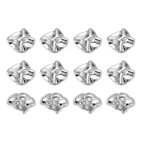 12 Pack Metal Square Buttons, 13mm Square Shape Sewing Craft Buttons with Single Hole for Sewing Blouse Shirt Button DIY Garments and Accessories, Silver
