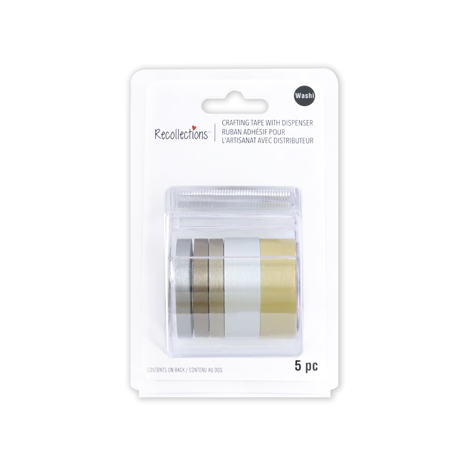 Recollections Metallic Crafting Washi Tape & Dispenser Set, 12 Pack