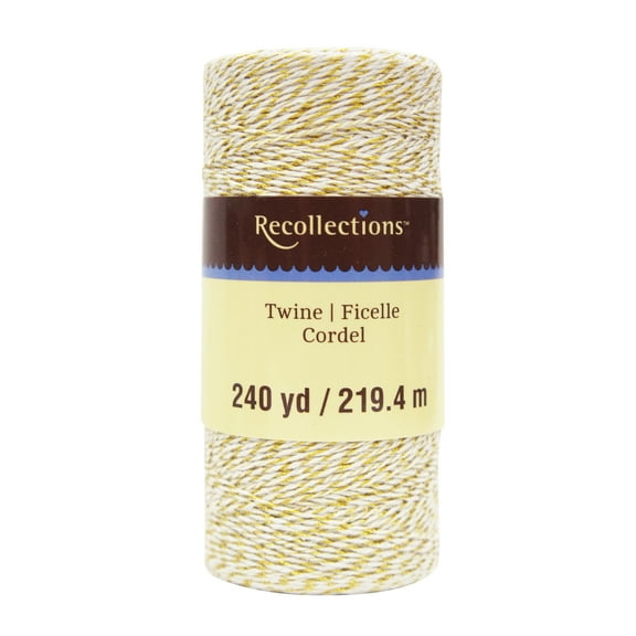 Recollections Metallic Gold & White Twine Spool, 12 Pack