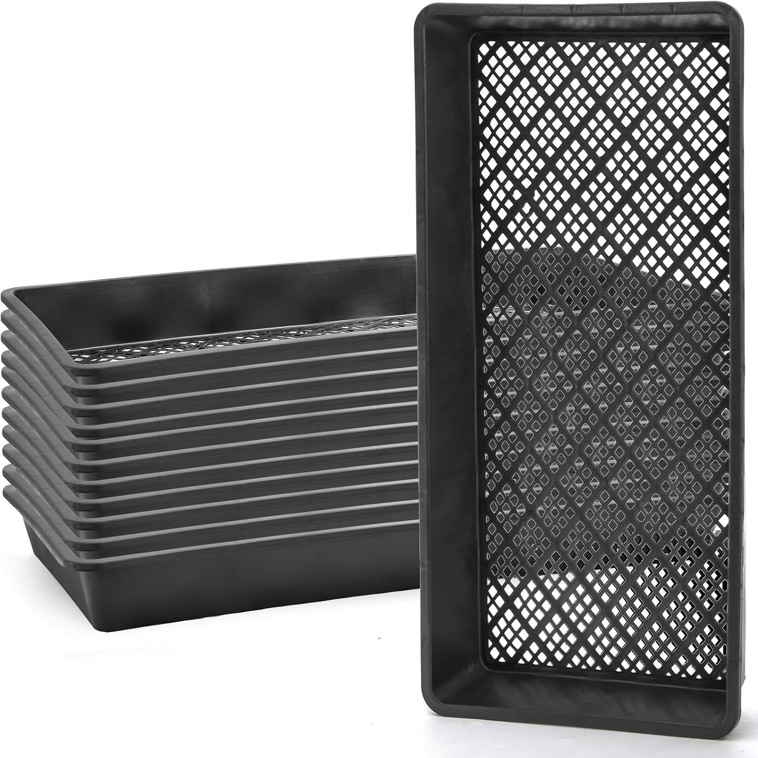 12 Pack Microgreens Plant Growing Trays, 1020 Seed Starter Tray, Mesh ...