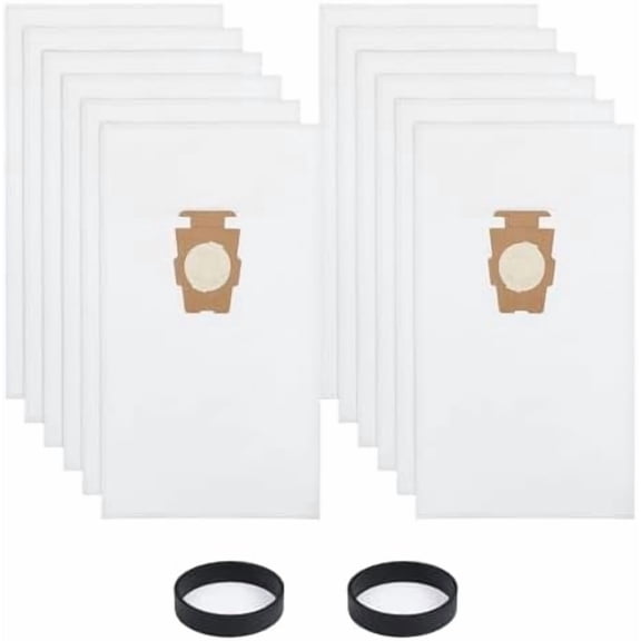 12 Pack Micron Magic Filter Plus Vacuum Bags 205811 204814 204811 for Kb Sentria, Sentria II, Avalir I, Avalir II, G3, G4, G5, G6, Diamond Edition, Generation 3 Vacuums (12 Bags + 2 Belts)