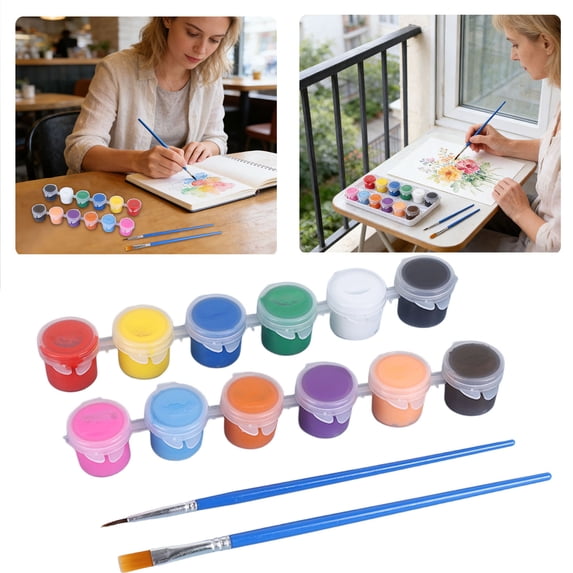 12 Pack Mini Acrylic Paint Set,12 Colors Acrylic Paints Strips for Kids&Adults Craft Paint,Kids Painting Kit Container Strips Storage, for Home Birthday Classroom Party Favors Home Decor