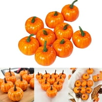 12 Pack Mini Artificial Pumpkins Fall Decorations for Thanksgiving Halloween Centerpieces Vase Fillers Table Decor DIY Crafts Home Party Supplies Indoor Outdoor Decorations