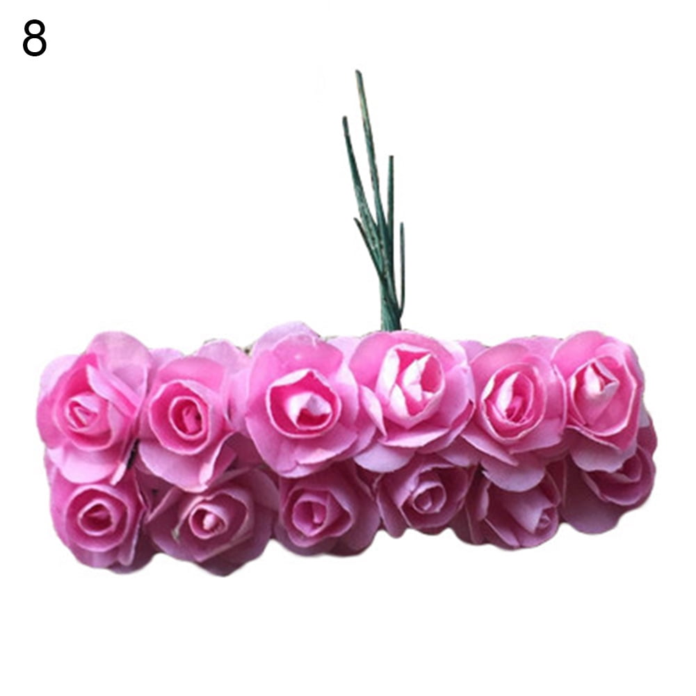 12 Pack Mini Artificial Roses for DIY Crafts - Perfect for Wedding ...
