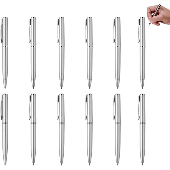 12 Pack Mini Ballpoint Pens, Retractable Small Pens with Clip, 10cm Pocket-Size Black Ink Pens