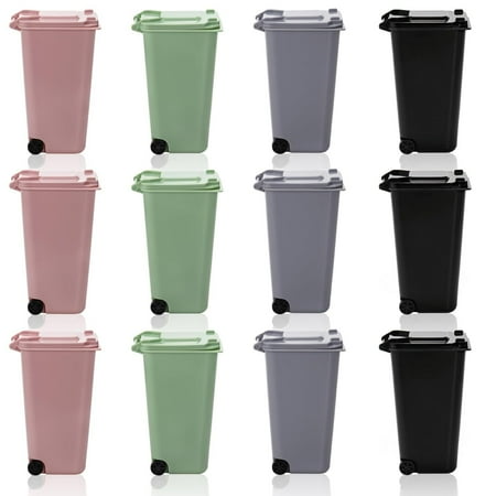 12 Pack Mini Curbside Trash and Recycle Can Set Desk Pencil Cup Holder