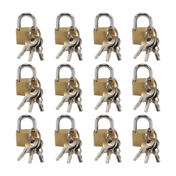12 Pack Mini Padlock Small Padlock Solid Brass Locks with 3 Key for Luggage Lock,Backpack,Gym Locker Lock,Suitcase Lock