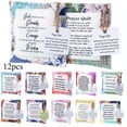 thumbnail image 1 of 12 Pack Mini Prayer Quilts with Cards, Pocket Prayer Cloth Set with Inspirational Messages, Soft Fabric Faith Encouragement Gifts for Sympathy, Worship Events and Church Favors, 1 of 5