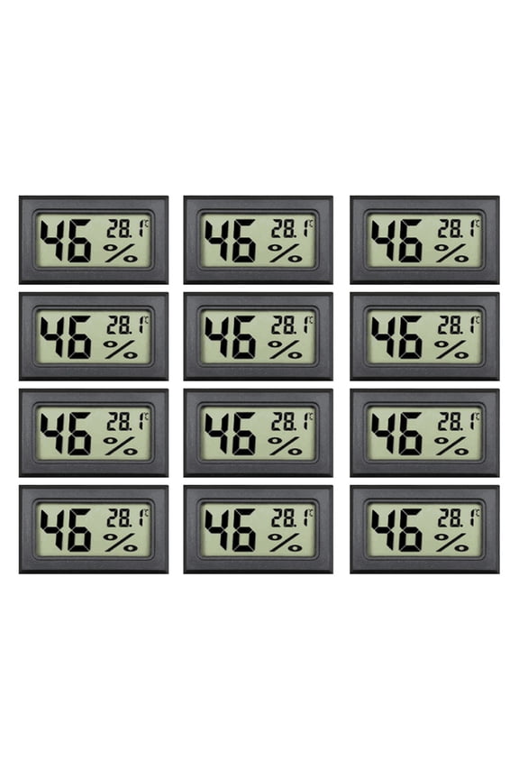 12 Pack Mini Small Digital Electronic Temperature Humidity Meter Gauge Indoor Thermometer Hygrometer LCD Display Celsius