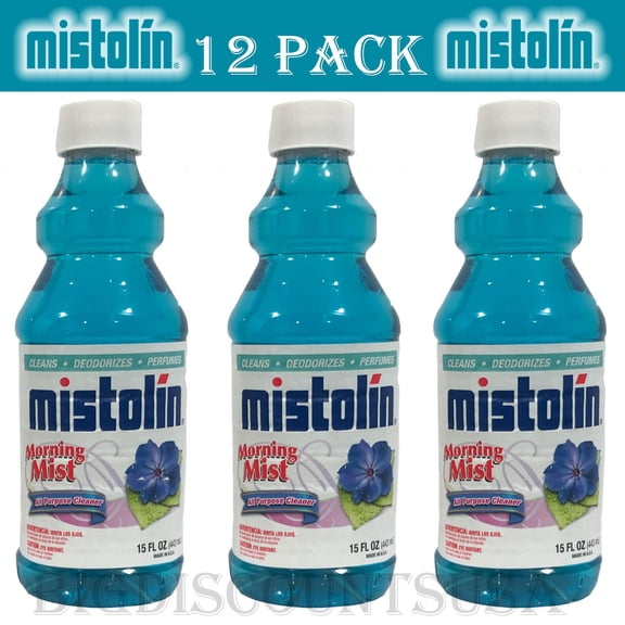 12 Pack Mistolin General All Purpose Cleaning Solution Kit Morning Mist (Rocio) Scent 15 fl oz