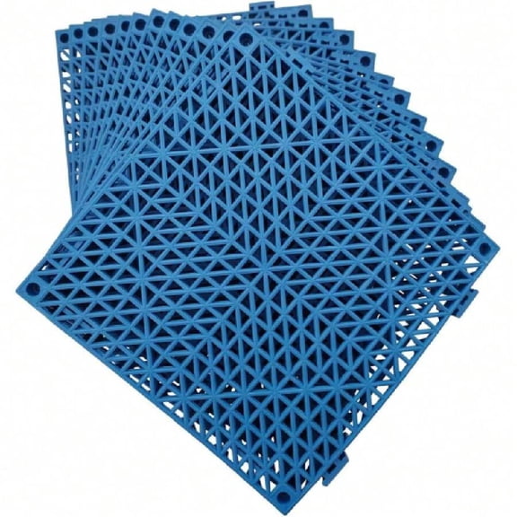 12 Pack Modular Interlocking 11.6" X 11.6" Rubber Mat Floor Tile Mats Drain Pool Patio Balcony Yard Pet Area Washer Pad(Green)