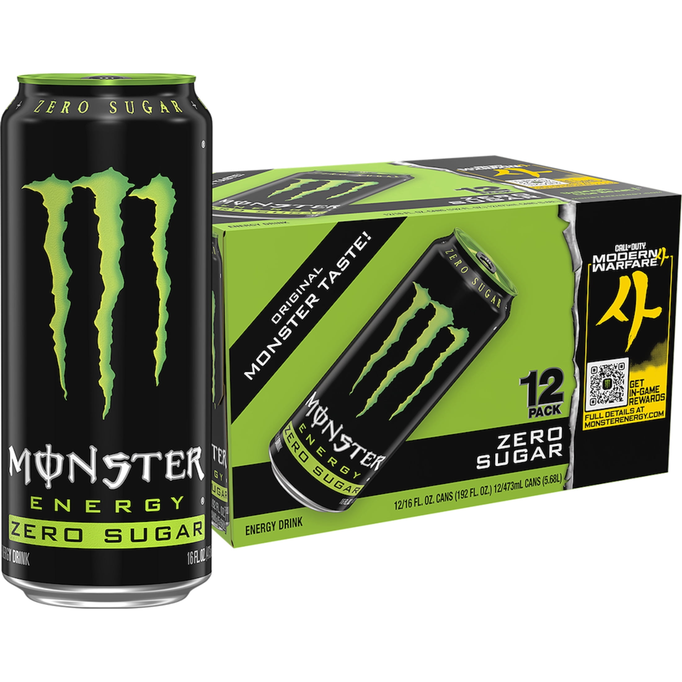 Monster Energy, Sugar Free, 16 fl oz (192 fl oz total), 12 Pack