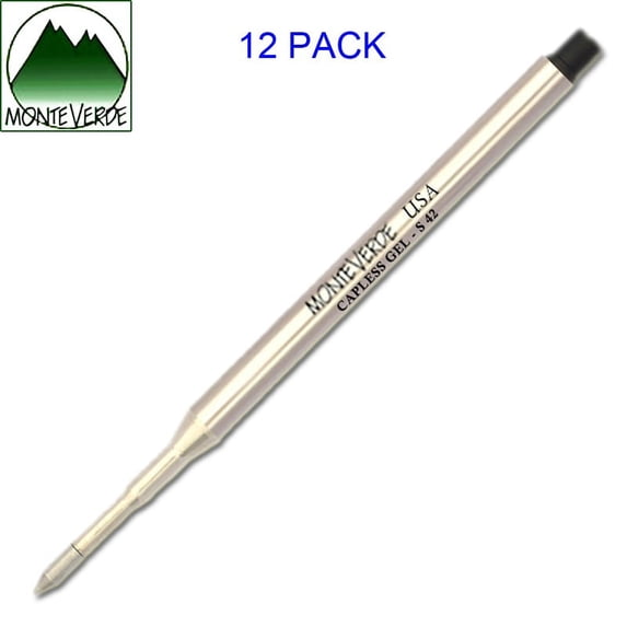 12 Pack - Monteverde® Capless Gel to fit Sheaffer® Ballpoint Pens - Black Ink