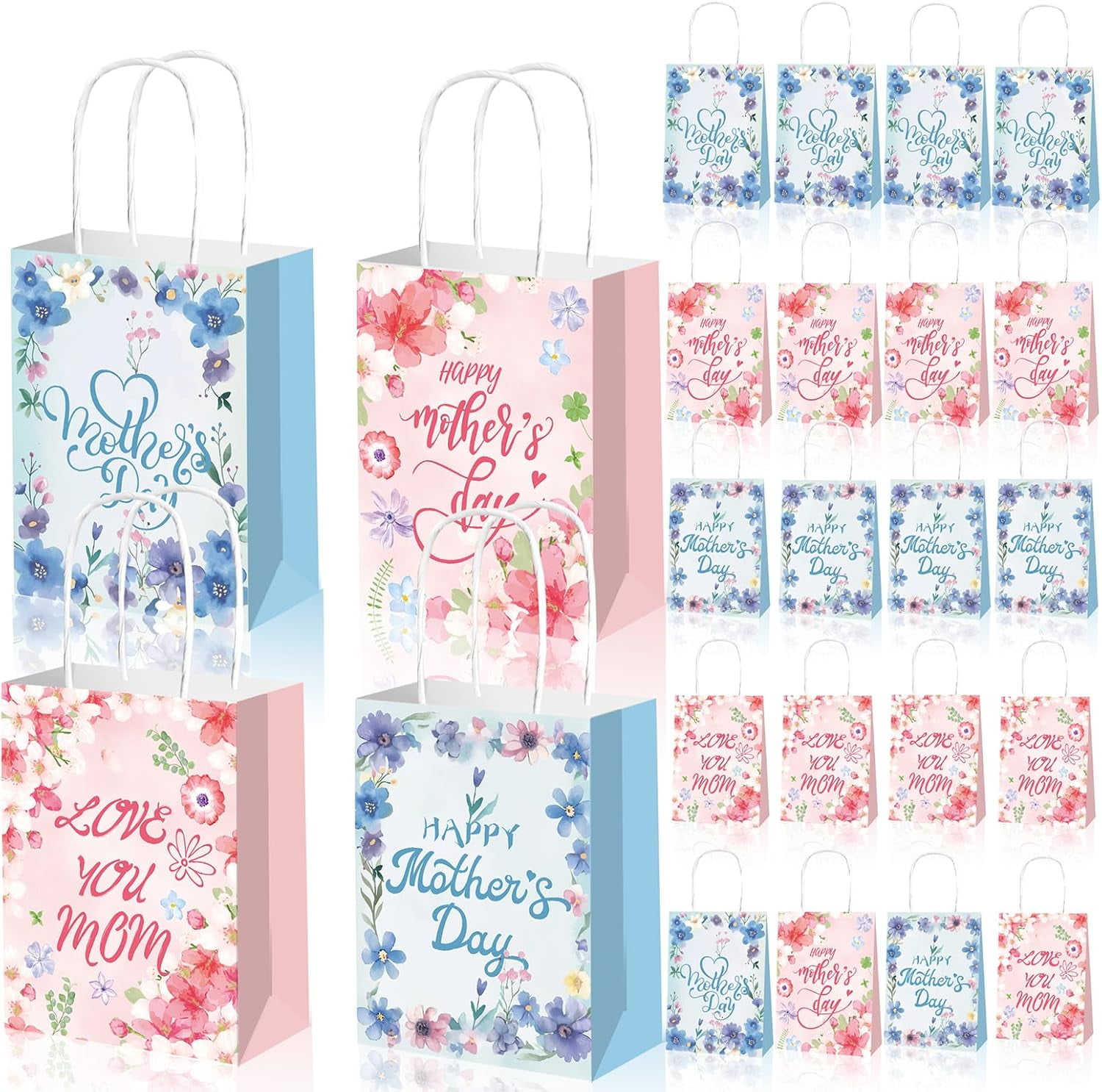 12 Pack Mother's Day Bags, Paper Mother's Day Gift Bags, Party Treat ...