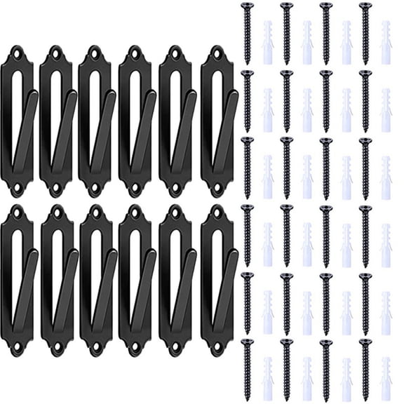 12 Pack Mount Skull Hanger Deer Skull Hangers Euro Wall Mount Bracket Hook Complete with Simple Easy Installation Kits for Indoor Outdoor Small Game Animals Mule (Black)