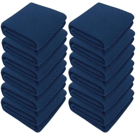 12-Pack Moving Blankets  Professional Furniture Pads for Moving, 80 x 72 in, Heavy Duty, Thick Quilted Shipping Blankets for Furniture Protection, Reusable Packing Supplies$$Tools & Hardware Other