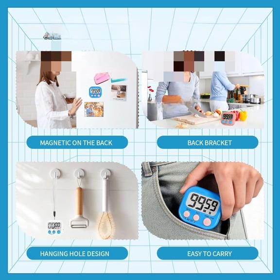 12 Pack Multi-Function Digital Timers, Magnetic Large LCD Display Loud Alarm Countdown Timers, Extensively Use in Classroom, Break Time, Gym, Meeting, Cooking$$Home Decor, Kitchen, & Other