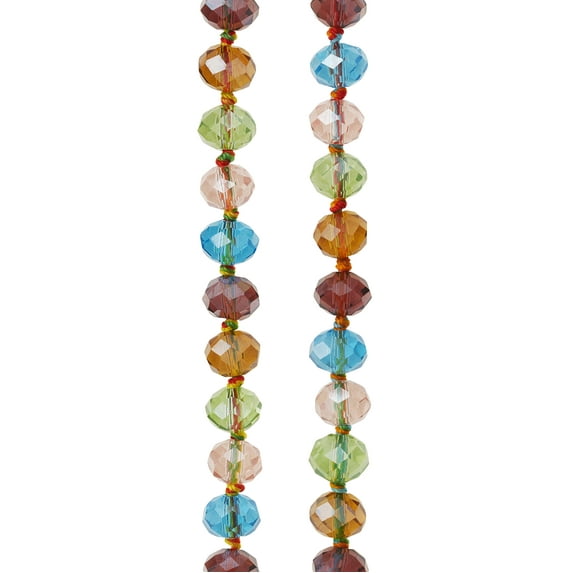 Bead Landing Multicolor Faceted Glass Rondelle Beads, 8mm, 12 Pack
