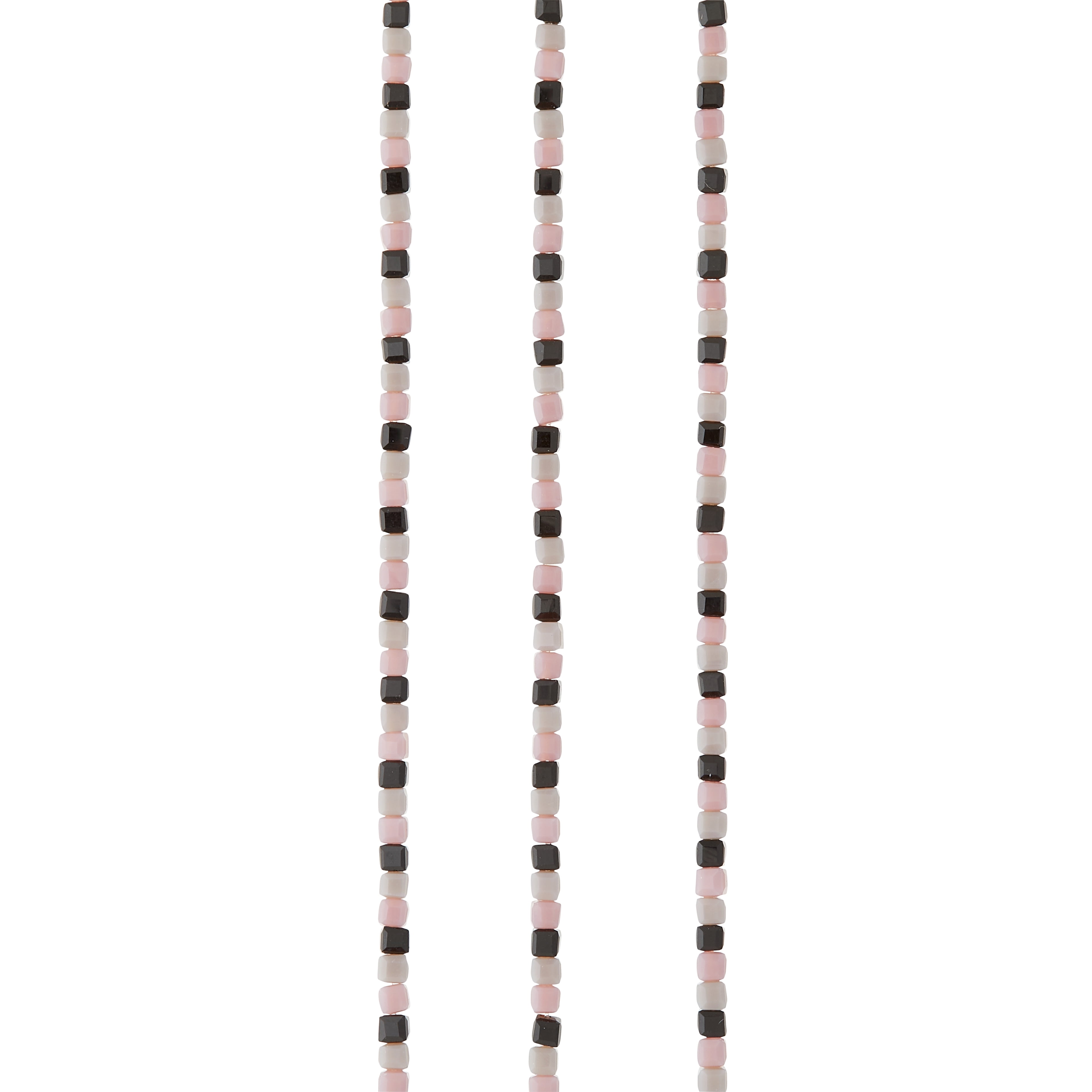 Bead Landing Multicolor Glass Cube Bead Strings, 3mm, 12 Pack