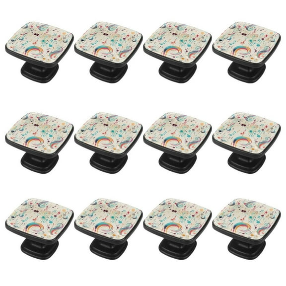 12 Pack Music Note Square Cabinet Knobs Kitchen Cabinet Pulls Cupboard Handles Wardrobe Furniture Door Handles Drawer Pulls