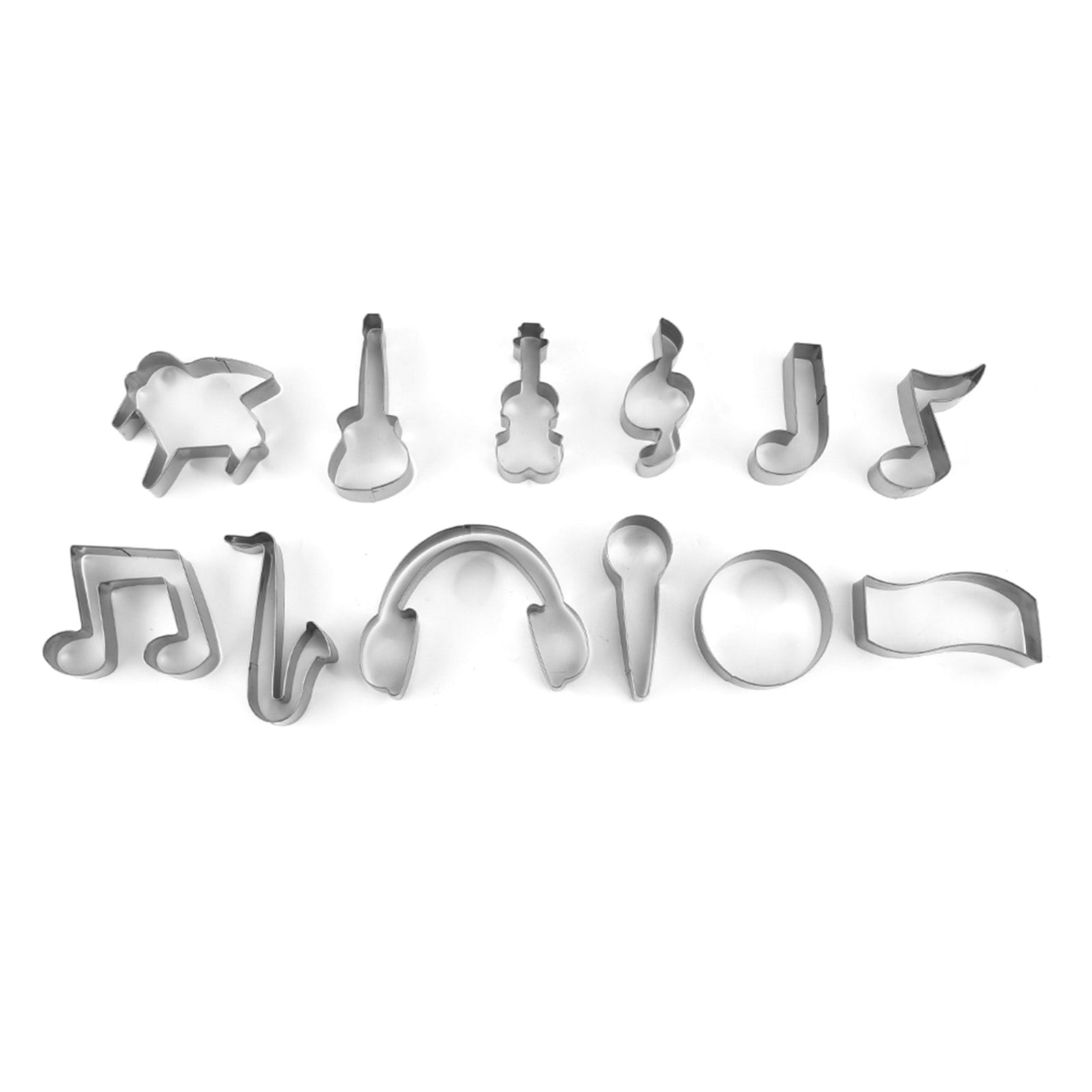 12 Pack Musical Notes & Instrument Cookie Mold Biscuit Cutter Stainless ...