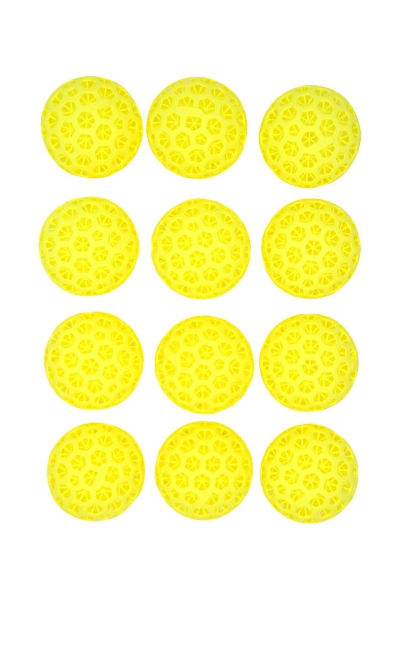 NETX VorteX 12 Pack Silent Pickleballs, 3D Printed Indoor Balls, Yellow