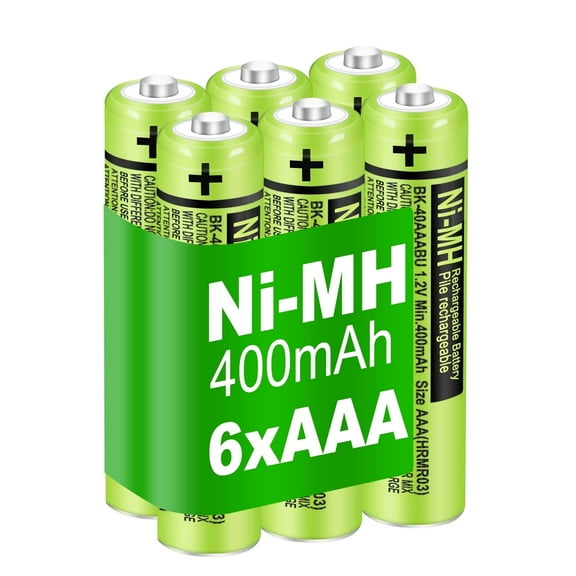 JIGUUN 6 Pack BK-40AAABU Ni-MH AAA Rechargeable Battery,1.2v 400mah Rechargeable AAA Batteries Cordless Phones, Electronics,Remote Controls