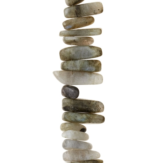 Bead Landing Natural Color Labradorite Chip Beads, 12 Pack