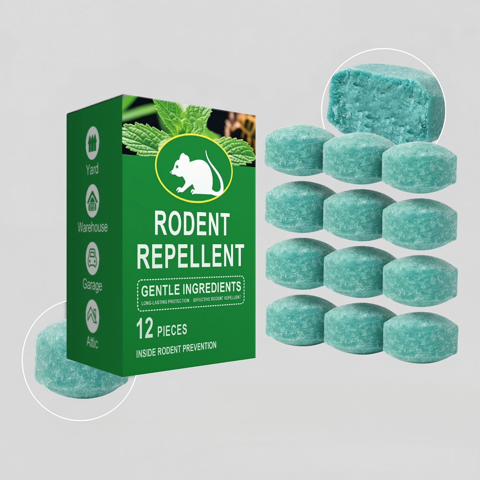12 Pack Natural Mouse Repellent Pouches - rodent repellent Peppermint ...