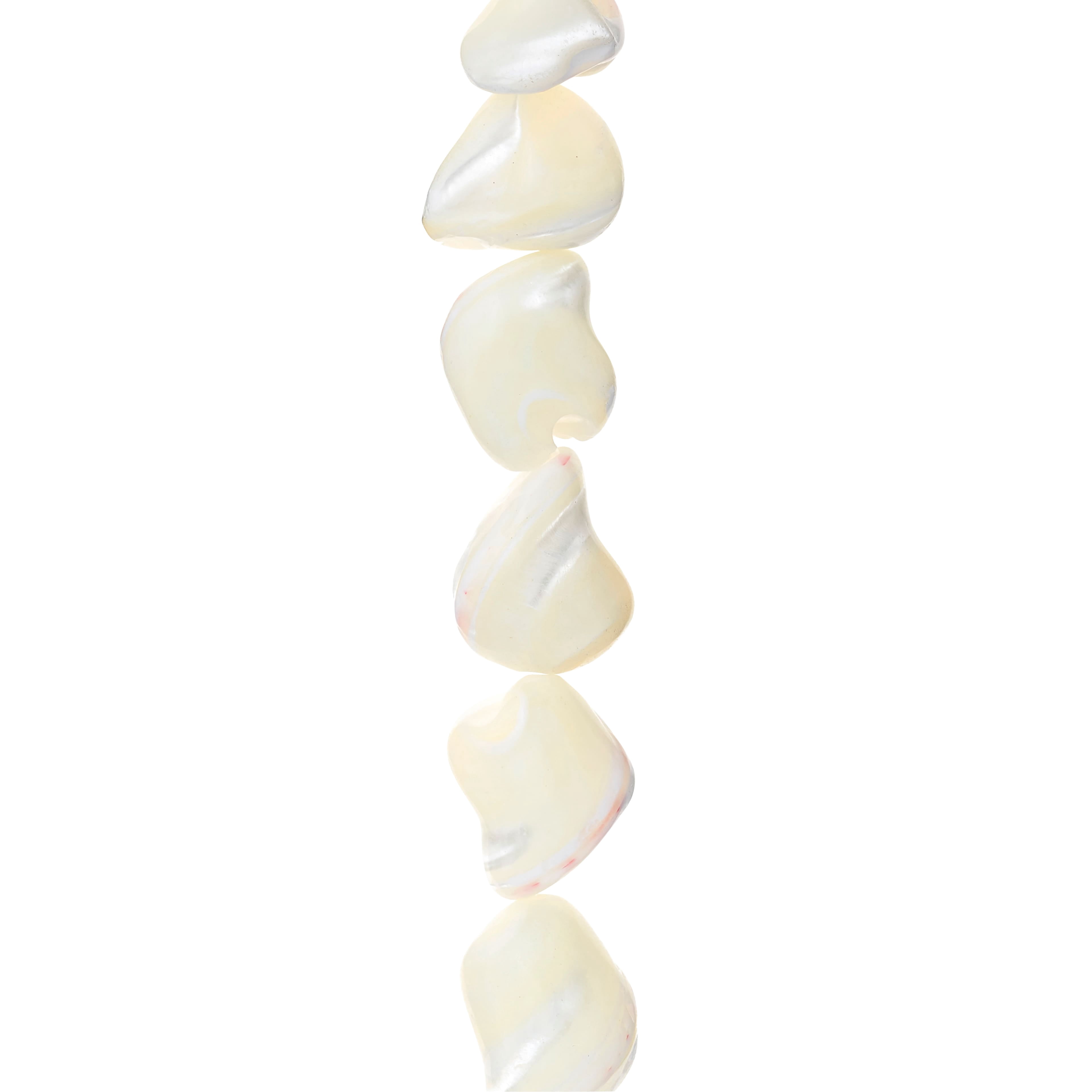 Bead Landing Natural White Mother of Pearl Swirl Beads, 7mm, 12 Pack