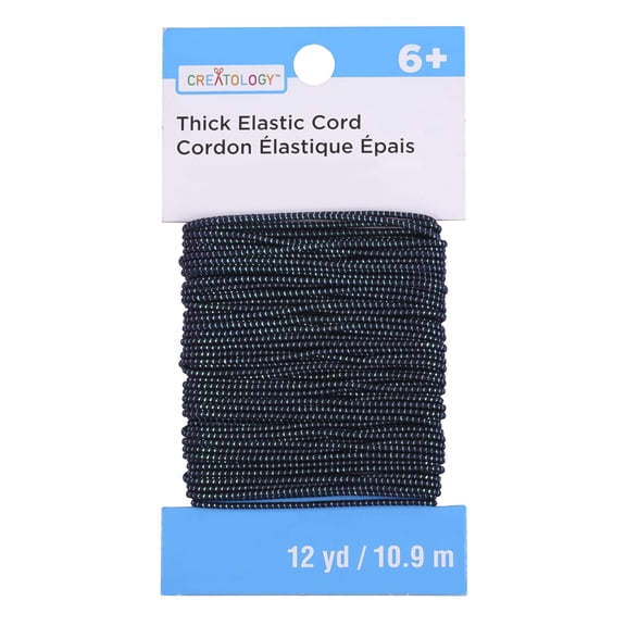 12 Pack: Navy Sparkle Elastic Cord by Creatology