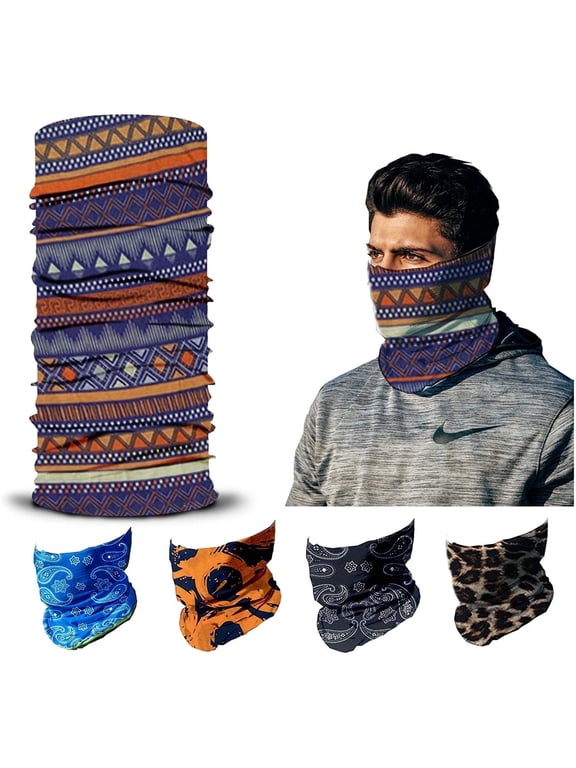 12 Pack Neck Gaiter Face Mask - 12-in-1 Headband Balaclava Bandana for Outdoor Sports, Dustproof & Sun Protection, Breathable Polyester, Multi Colors