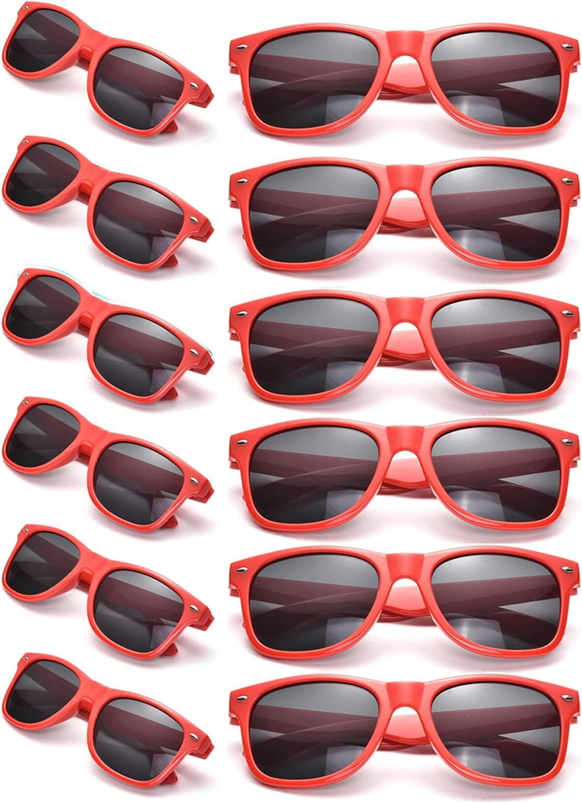 12 Pack Neon Colors Sunglasses Classic Retro Party Favors Sunglasses ...
