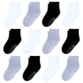 thumbnail image 1 of VGMiu 12 Pack Toddler Socks with Grips Non Slip Baby Socks for 1-7 Years Boys Girls Cotton Crew Socks Multi Colors, 1 of 7