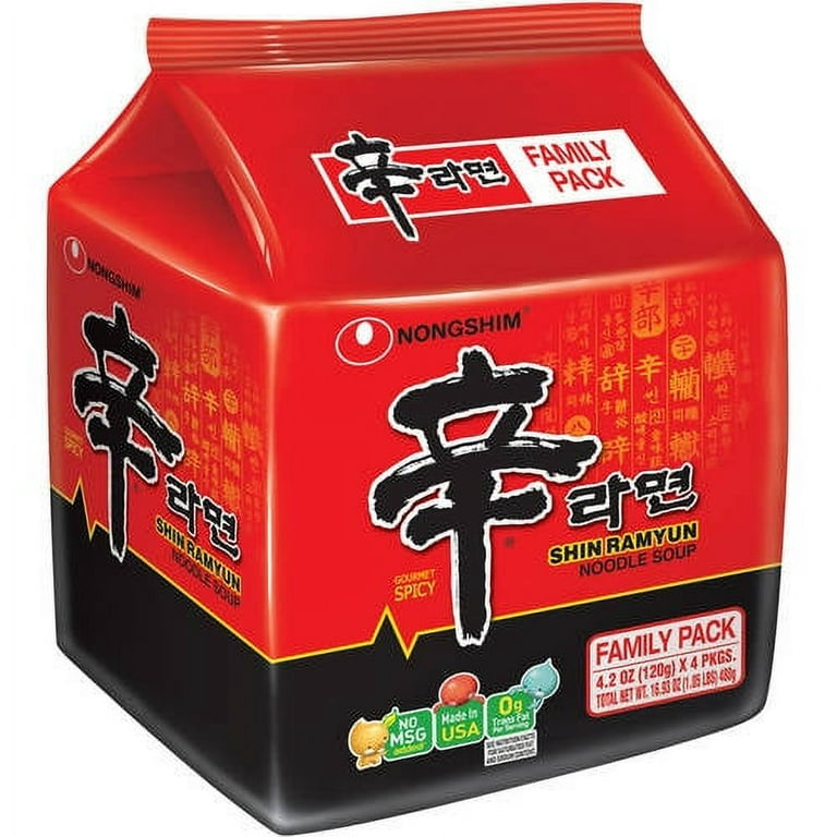 Nongshim Shin Noodle Ramyun, Gourmet Spicy Picante, 4.2-Ounce Packages  (Pack of 16)